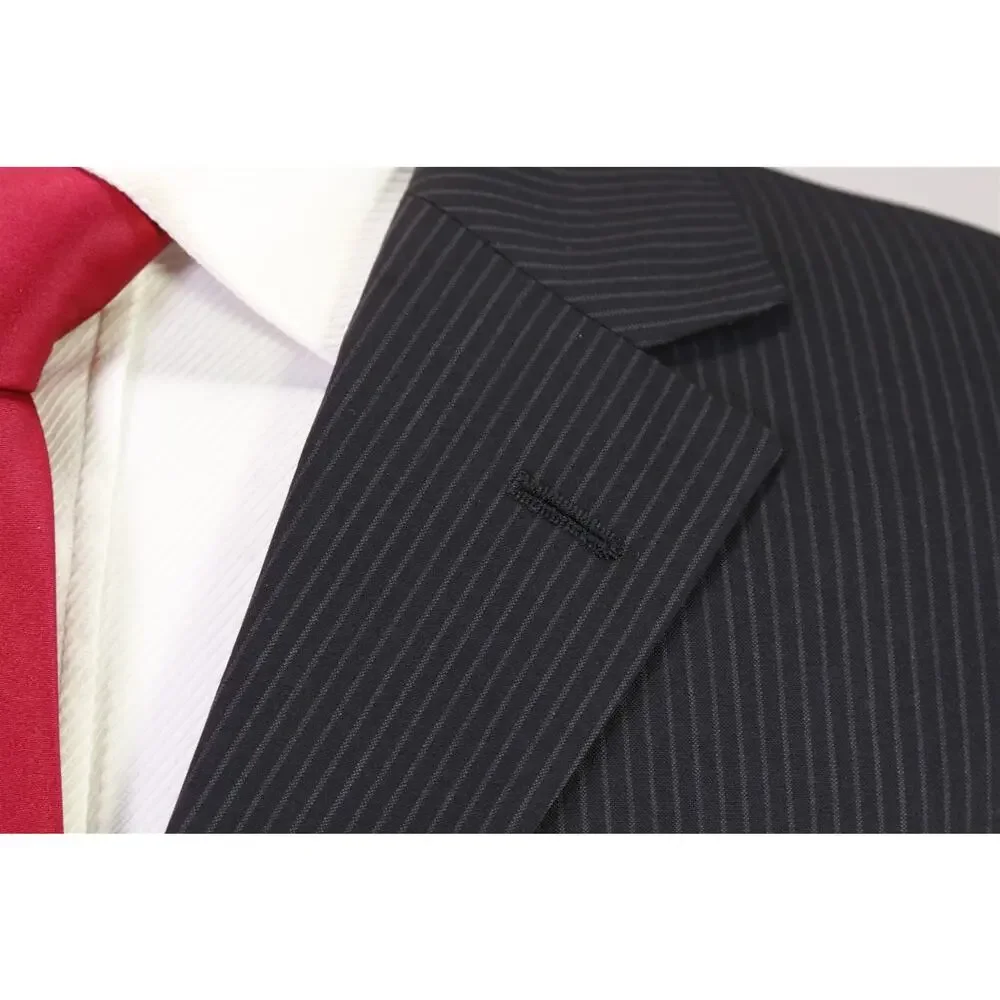 Hugo Boss Black Thin Striped 3-Btn Wool Suit 40S